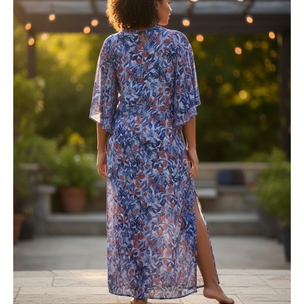 JunaRose Red White Blue Chiffon Maxi Dress SIZE 22 Wedding Party Flattering $90 - Picture 4 of 10